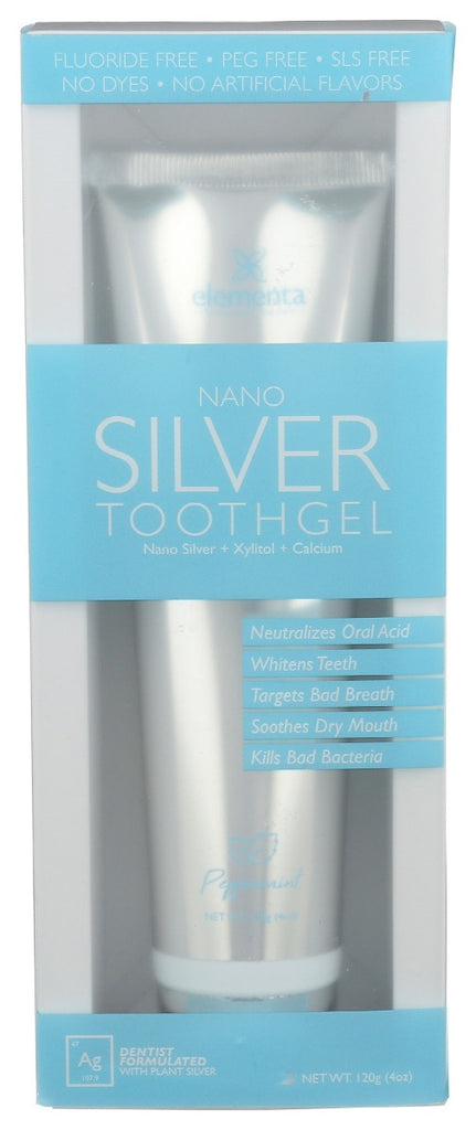 ELEMENTA SILVER: Nano Silver Tooth Gel Peppermint, 4 oz