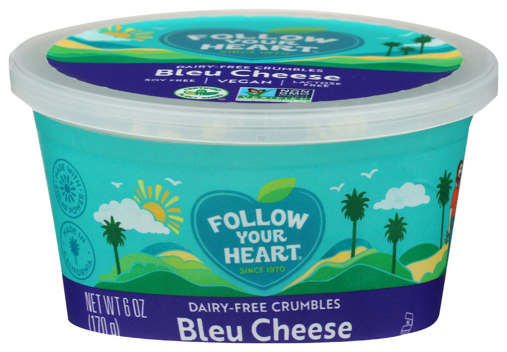 FOLLOW YOUR HEART: Dairy Free Bleu Cheese Crumbles, 6 oz