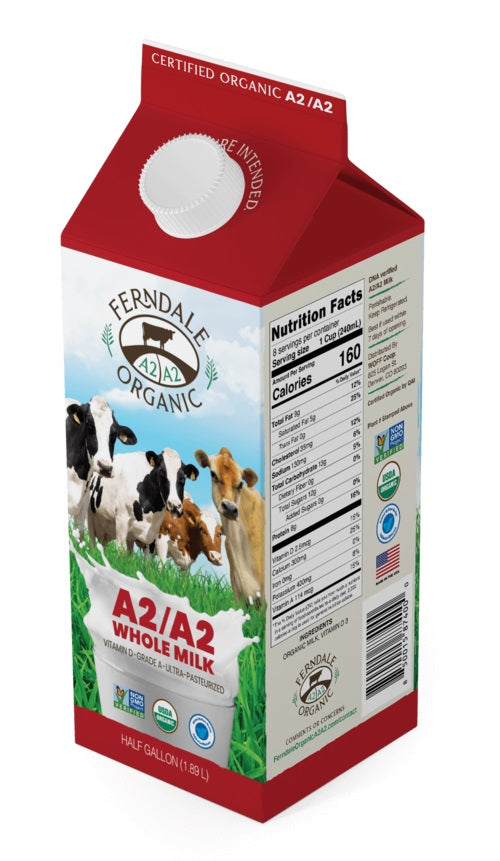 FERNDALE ORGANIC A2A2: A2A2 Whole Milk, 0.5 ga