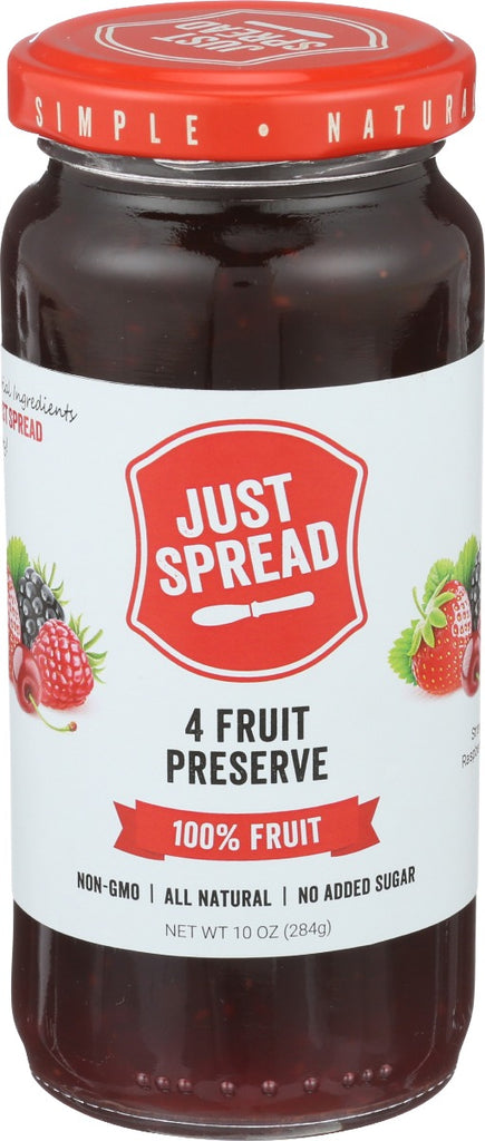 JUST SPREAD: Four Fruit Preserve, 10 oz