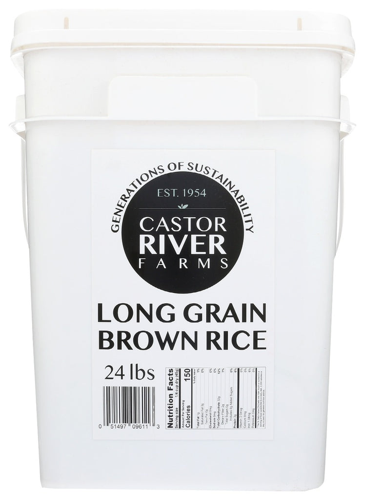 CASTOR RIVER FARMS: Long Grain Brown Rice, 24 lb