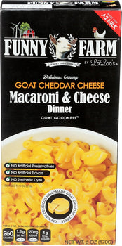 FUNNY FARMS: Goat Cheddar Cheese Macaroni Cheese Dinner, 6 oz