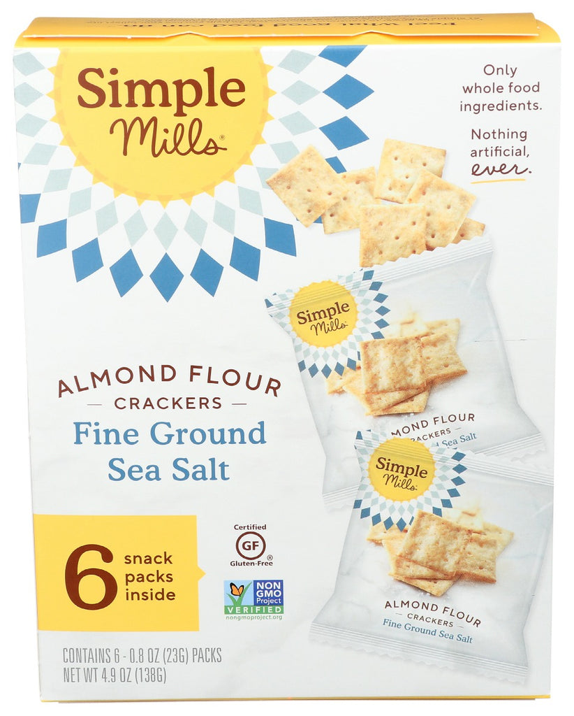 SIMPLE MILLS: Fine Ground Sea Salt Almond Flour Crackers, 4.8 oz