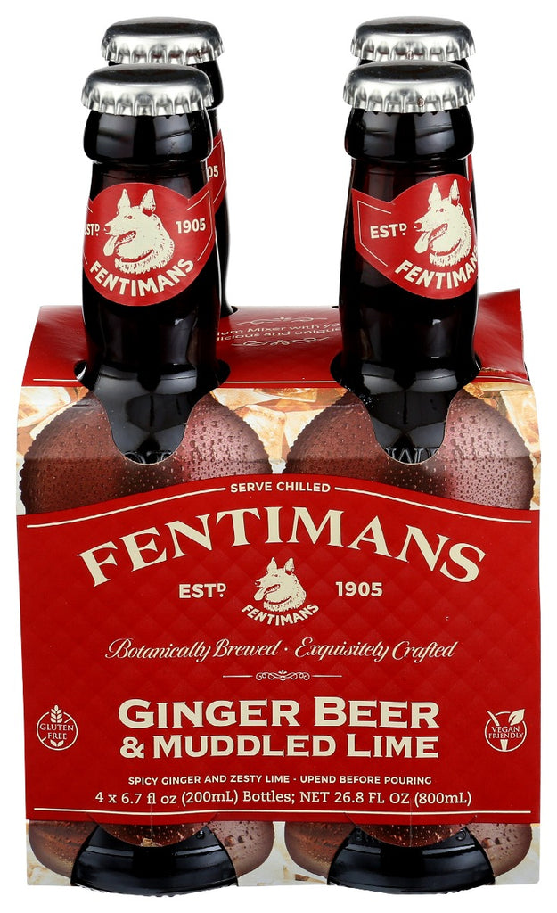 FENTIMANS: Mixer Ginger Beer Muddled Lime 4 pk, 26.8 fo