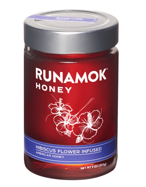 RUNAMOK MAPLE: Hibiscus Flower Infused Honey, 9 oz