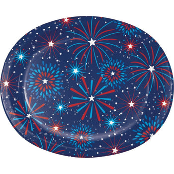 CREATIVE CONVERTING: Fireworks Oval Plate, 8 ea