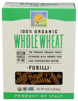 BIONATURAE: 100 Percent Organic Whole Wheat Fusilli, 16 oz