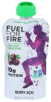 FUEL FOR FIRE: Berry Acai Plant Protein Fruit Smoothie, 4.5 oz