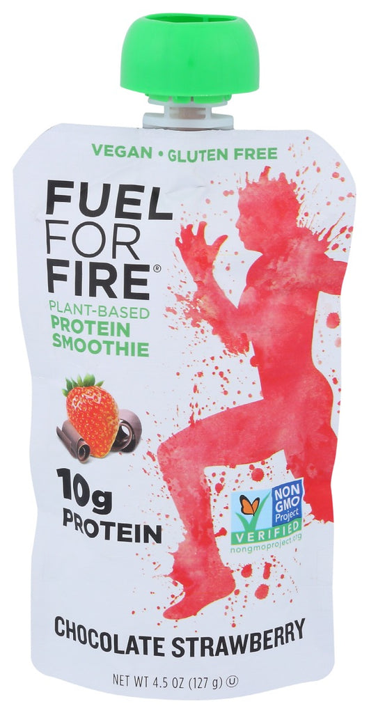 FUEL FOR FIRE: Chocolate Strawberry Plant Protein Fruit Smoothie, 4.5 oz