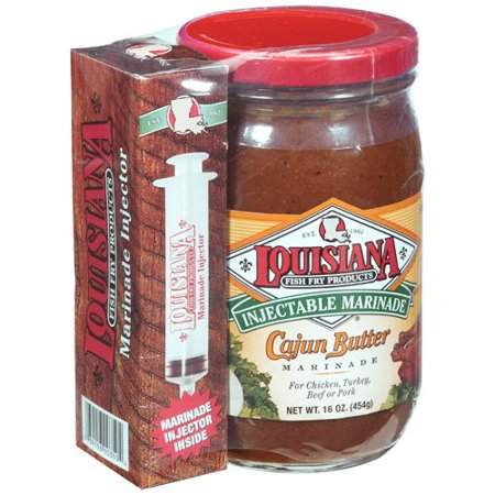 LOUISIANA FISH FRY: Cajun Butter Marinade With Injector, 16 oz