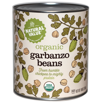 NATURAL VALUE: 100% Organic Garbanzo Beans, 108 oz