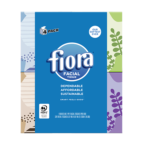 FIORA: Tissue Facial Cube, 4 pk