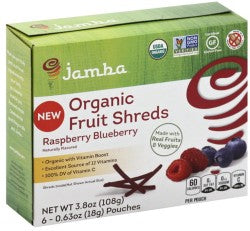 JAMBA: Organic Fruit Shreds Raspberry Blueberry, 3.8 oz