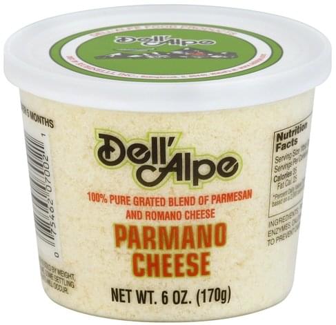 DELL ALPE: Grated Parmano Cheese, 6 oz