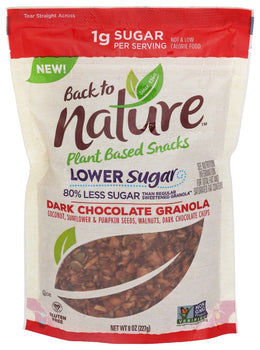 BACK TO NATURE: Lower Sugar Dark Chocolate Granola, 8 oz