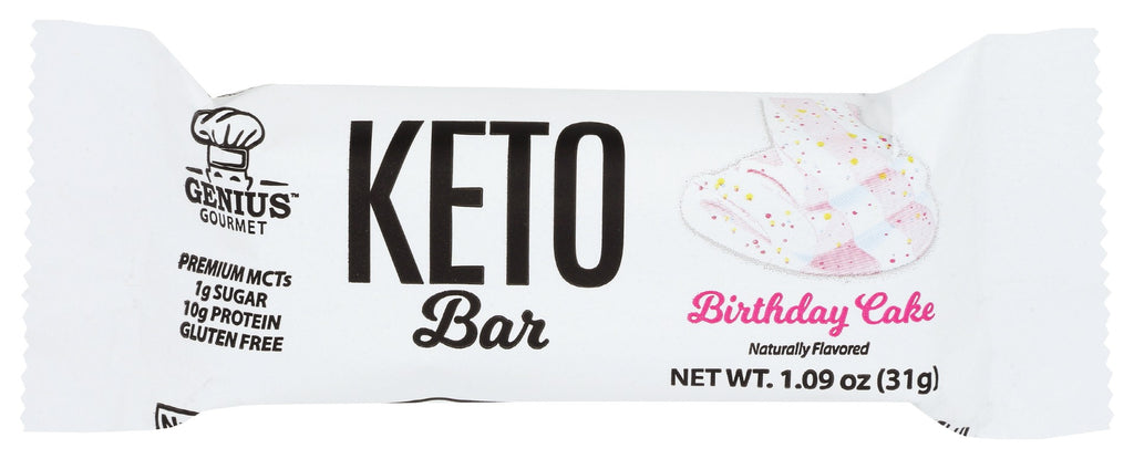 GENIUS GOURMET: Birthday Cake Keto Bar, 1.09 oz