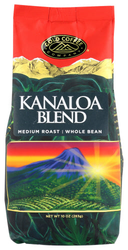 GOLD COFFEE: Kanaloa Blend Whole Bean Coffee, 10 oz