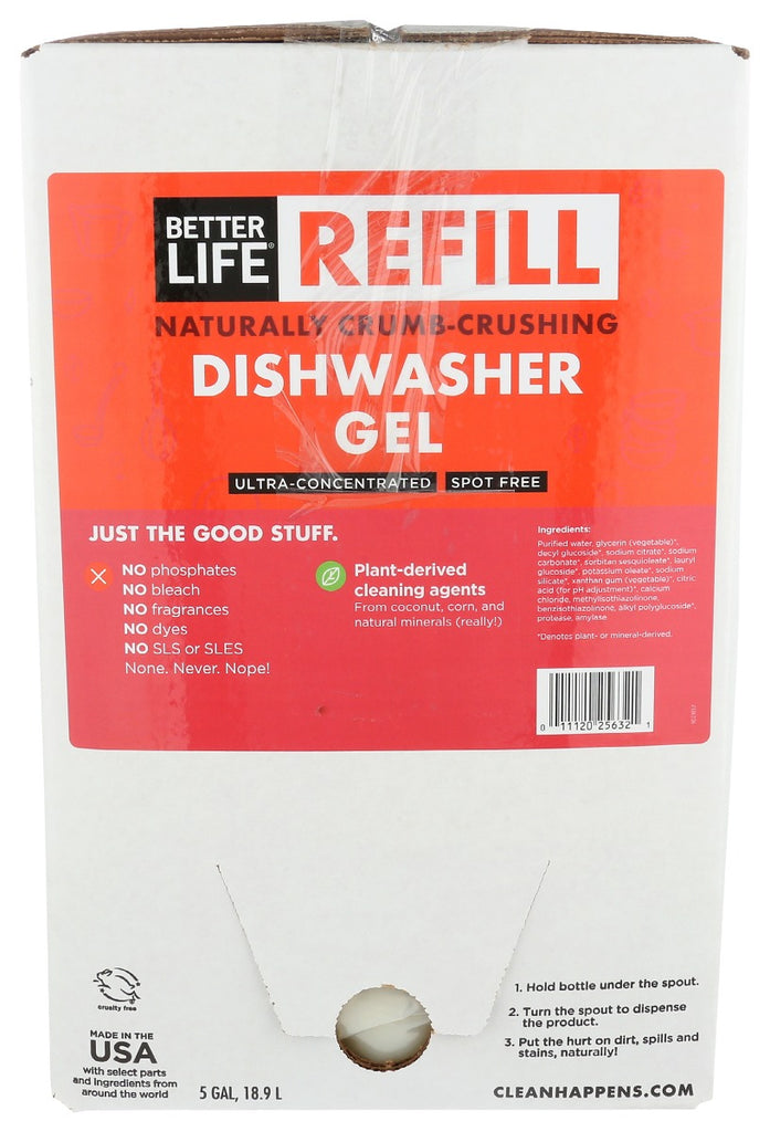 BETTER LIFE: Dishwasher Gel Unscented, 5 ga