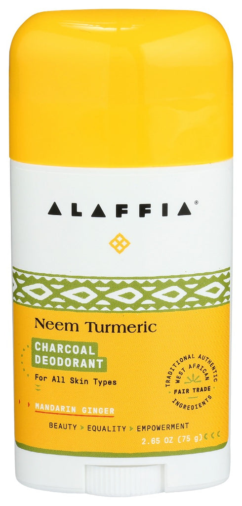 ALAFFIA: Neem Turmeric Charcoal Deodorant Mandarin Ginger, 2.65 oz