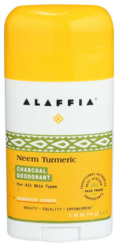 ALAFFIA: Neem Turmeric Charcoal Deodorant Mandarin Ginger, 2.65 oz