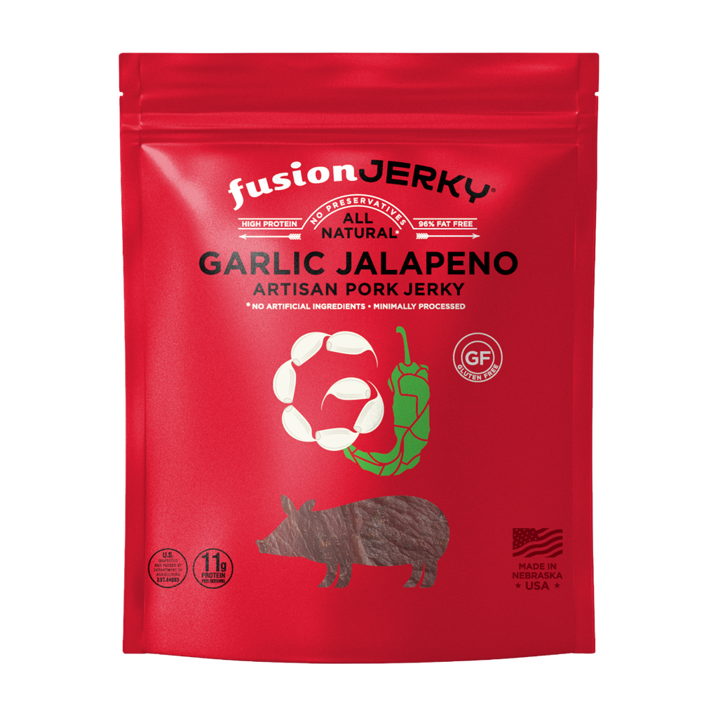 FUSION JERKY: Garlic Jalapeno Pork Jerky, 2.75 oz