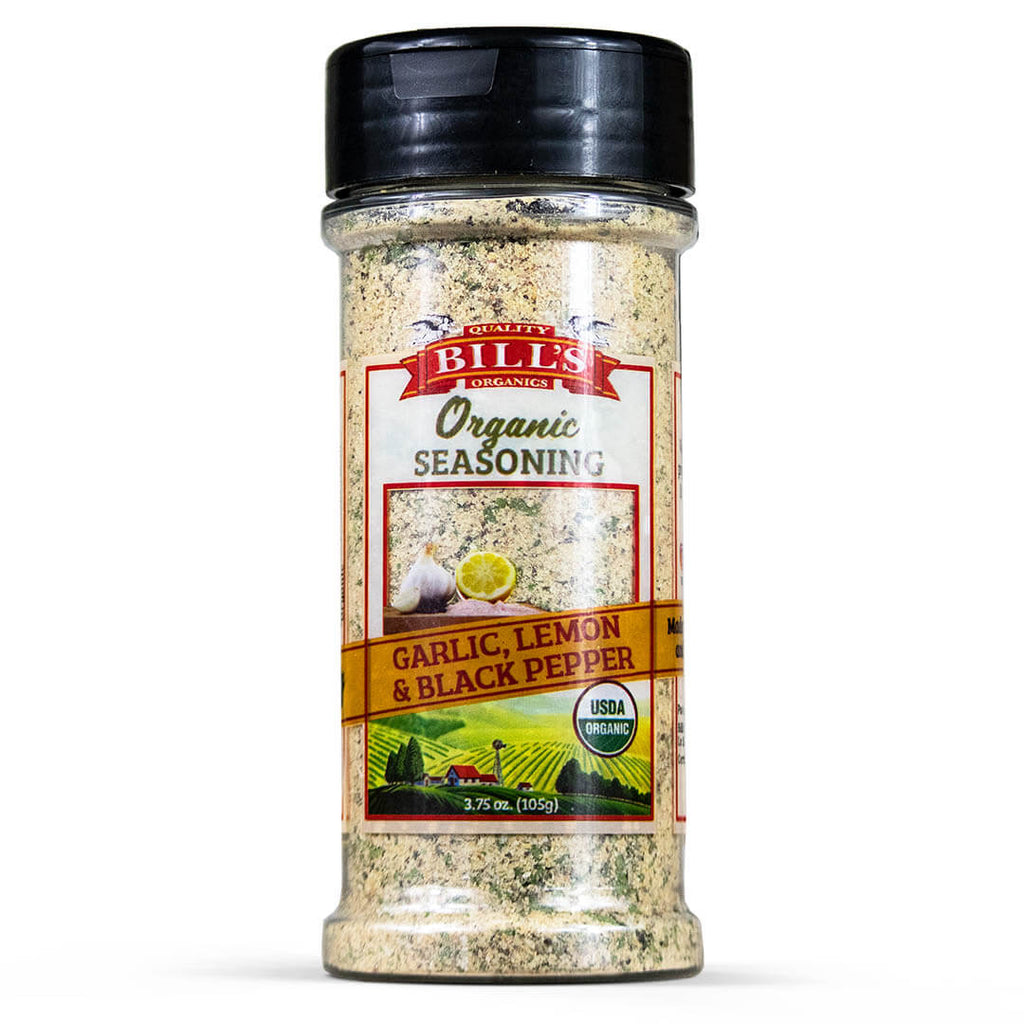 BILLS ORGANICS: Spice Garlic Lemon Pepper, 3.75 oz