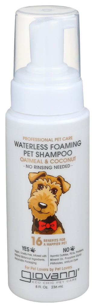 GIOVANNI COSMETICS: Foaming Pet Shampoo Oatmeal Coconut, 8 oz