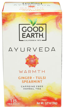 GOOD EARTH: Ayurveda Warmth Tea, 18 bg