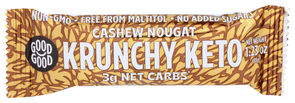 GOOD GOOD: Krunchy Keto Bar Cashew Nougat, 1.23 oz