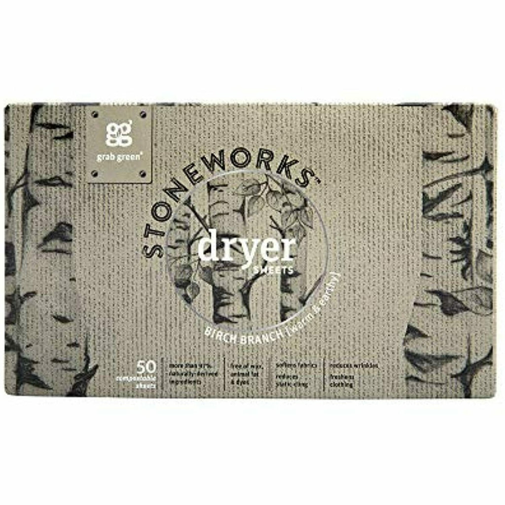 GRABGREEN: Dryer Sheets Birch Branch, 50 pk