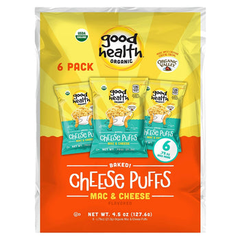 GOOD HEALTH: Baked Cheese Puffs Mac & Cheese 6 Count, 4.5 oz