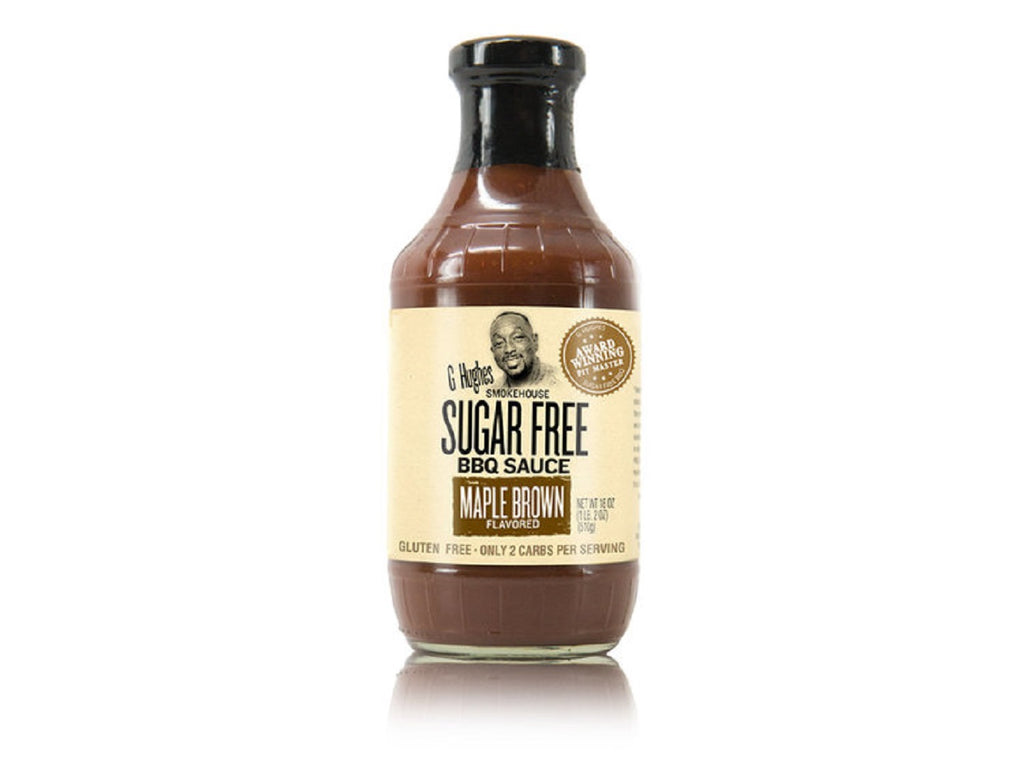 G HUGHES: Sugar Free Barbecue Sauce Maple Brown Flavor, 18 oz