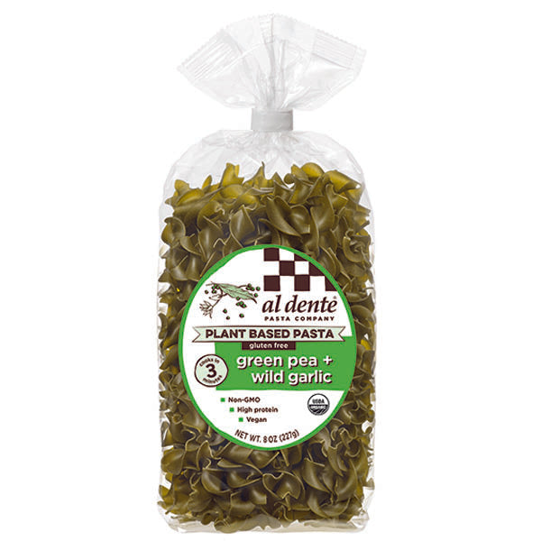 AL DENTE: Green Pea Wild Garlic Plant Based Pasta, 8 oz