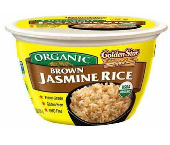 GOLDEN STAR: Organic Brown Jasmine Rice Microwaveable Bowl, 6.35 oz