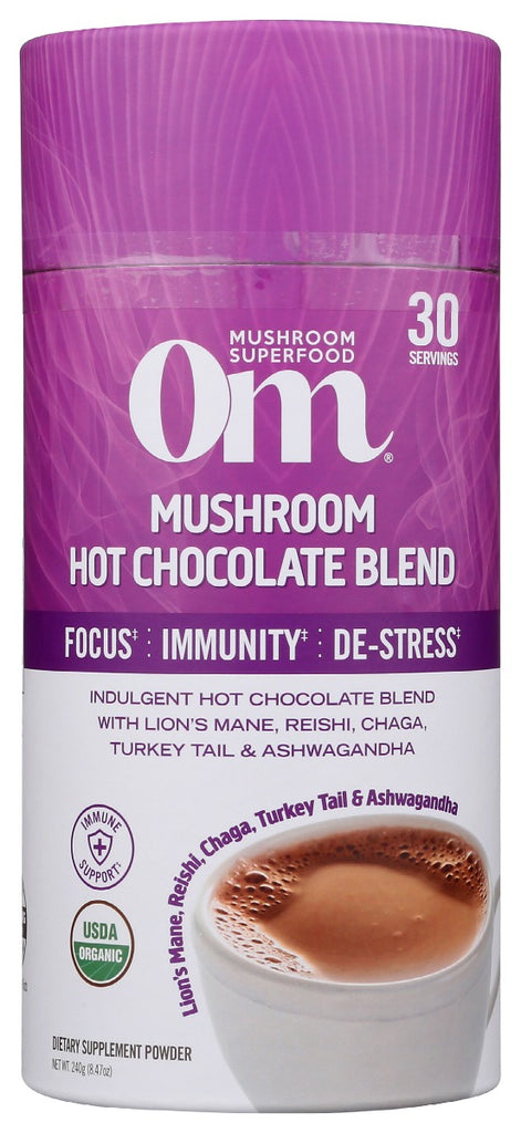 OM MUSHROOMS: Mushroom Hot Chocolate Blend, 240 gm