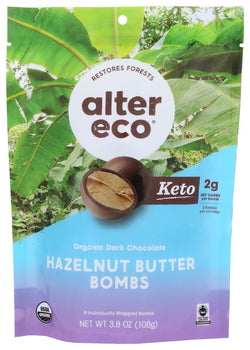 ALTER ECO: Hazelnut Butter Bombs Chocolate, 3.8 oz