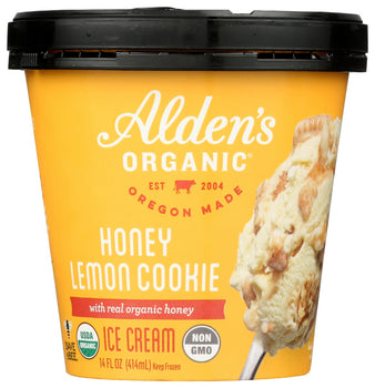 ALDENS ORGANIC: Honey Lemon Cookie Ice Cream, 14 oz
