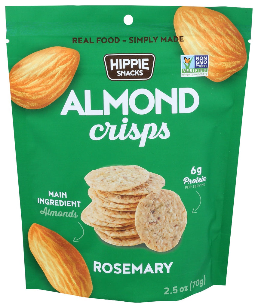 HIPPIE SNACKS: Almond Crisps Rosemary, 2.5 oz