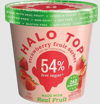 HALO TOP: Strawberry Fruit Sorbet Pint, 16 fo