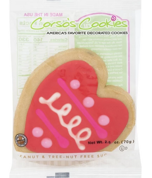 CORSOS COOKIES: Red Heart Decorated Cookie, 2.5 oz