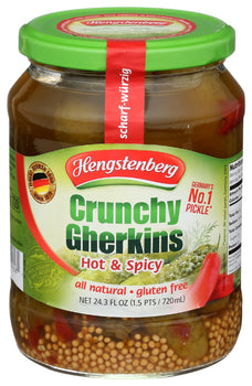 HENGSTENBERG: Gherkins Hot And Spicy, 24.3 oz