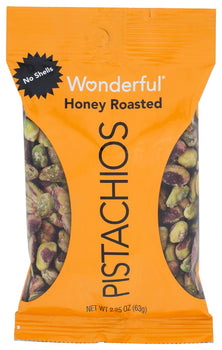 WONDERFUL PISTACHIOS: Honey Roasted No Shells, 2.25 oz