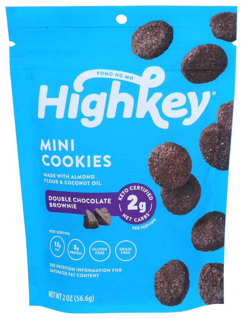 HIGH KEY SNACKS: Mini Cookies Double Chocolate Brownie, 2 oz