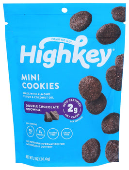 HIGH KEY SNACKS: Mini Cookies Double Chocolate Brownie, 2 oz