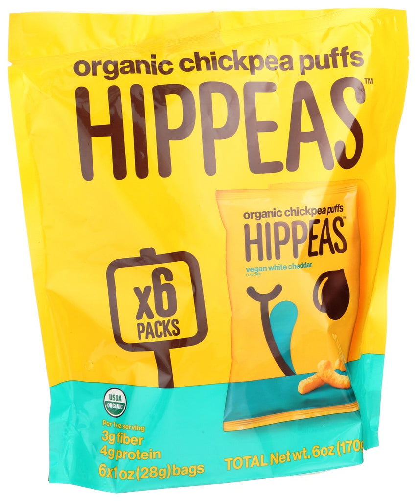 HIPPEAS: Puff Wht Chdr Mlti Pck, 6 oz