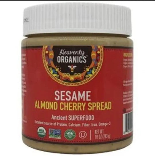 HEAVENLY ORGANICS: Sesame Cherry Almond Spread, 10 oz