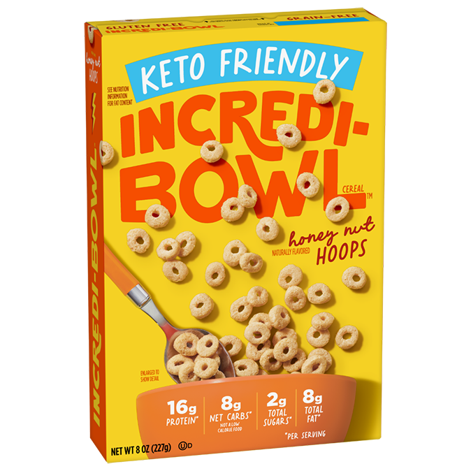 INCREDI-BOWL: Cereal Honey Nut Hoops, 8 oz