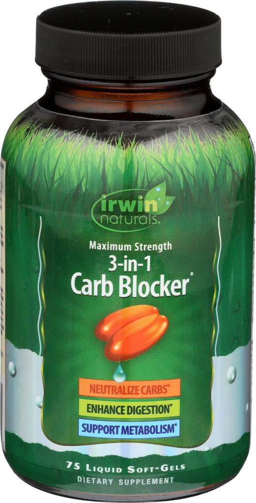 IRWIN NATURALS: 3 In 1 Carb Blocker Maximum Strength, 75 sg