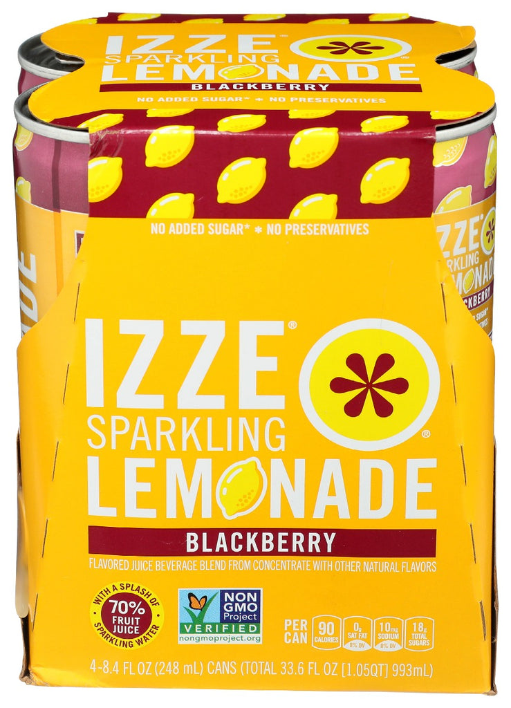 IZZE BEVERAGE: Sparkling Lemonade Blackberry 4Pack, 33.6 fo