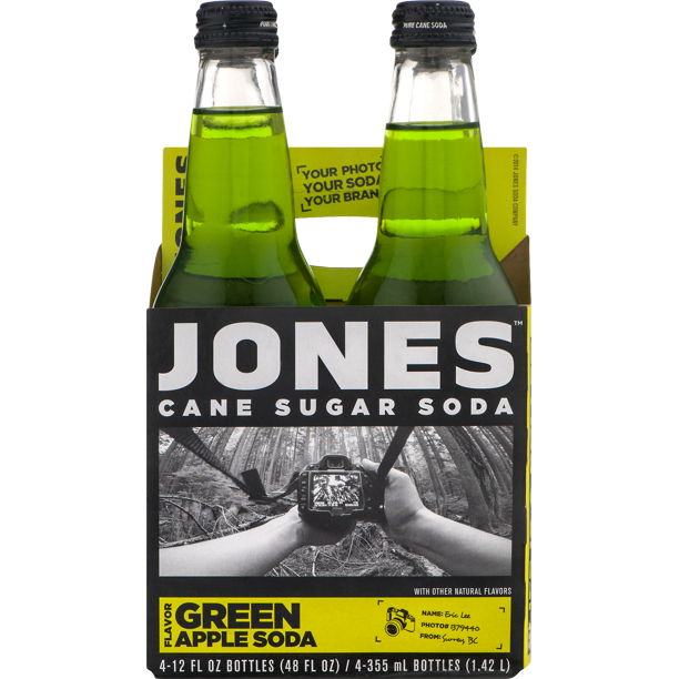 JONES: Green Apple Cane Sugar Soda 4Pack, 48 fo